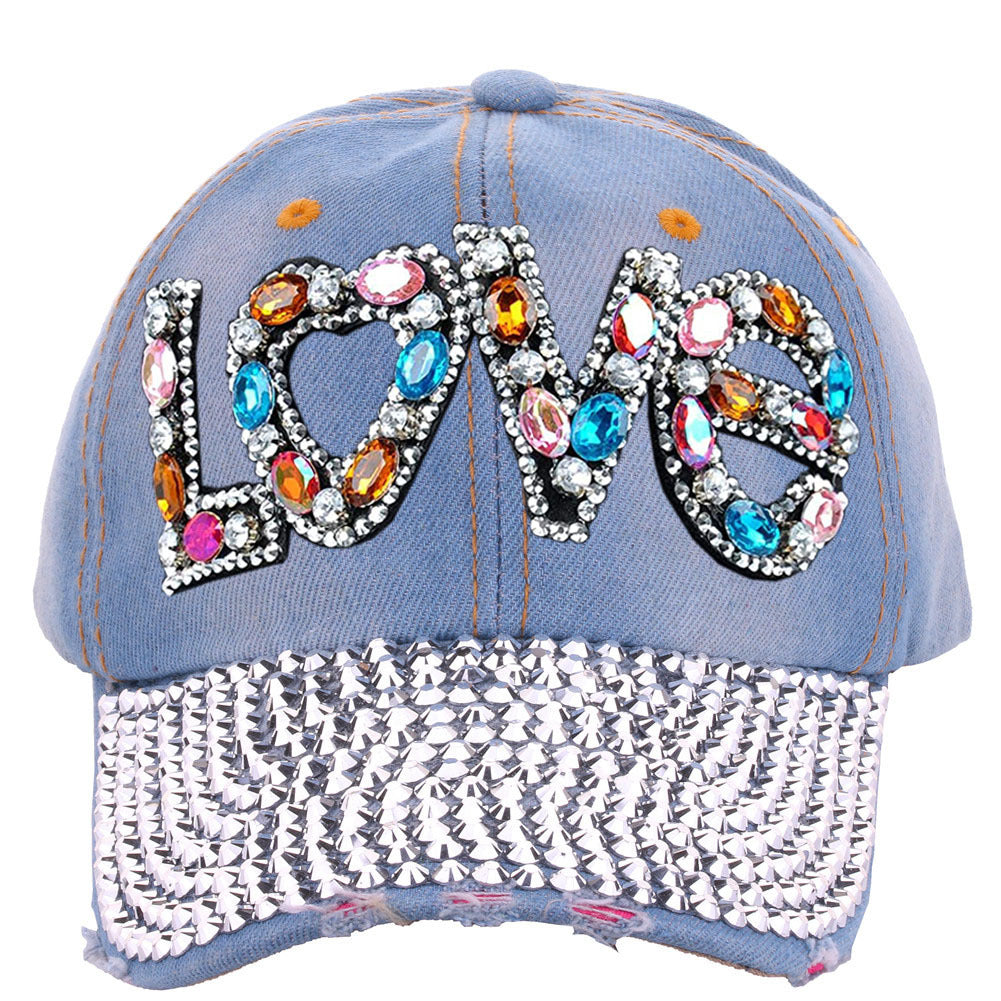 Wholesale Cotton LOVE Letter Dot Diamond Baseball Cap